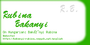 rubina bakanyi business card